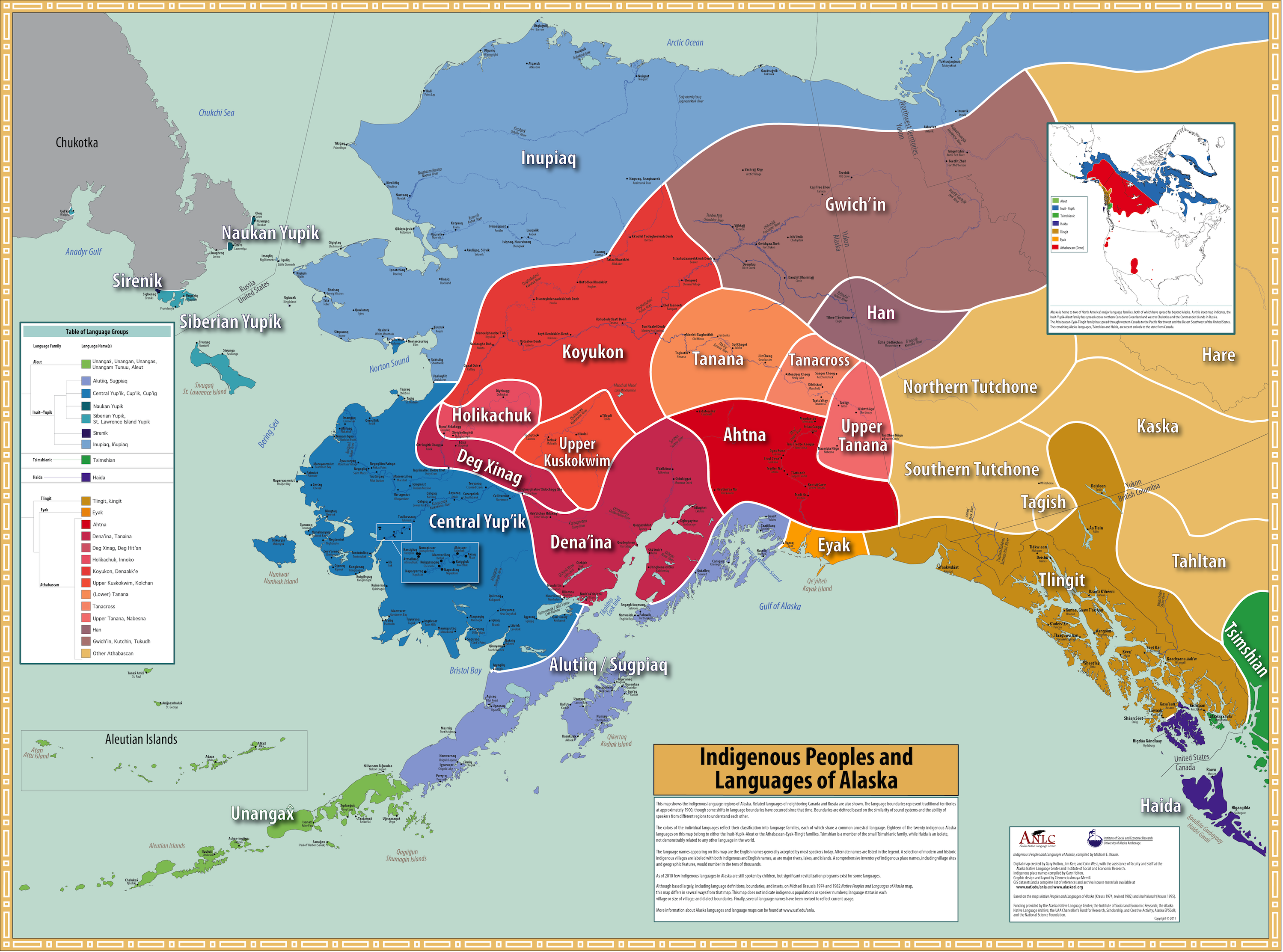 Alaska Native Languages map